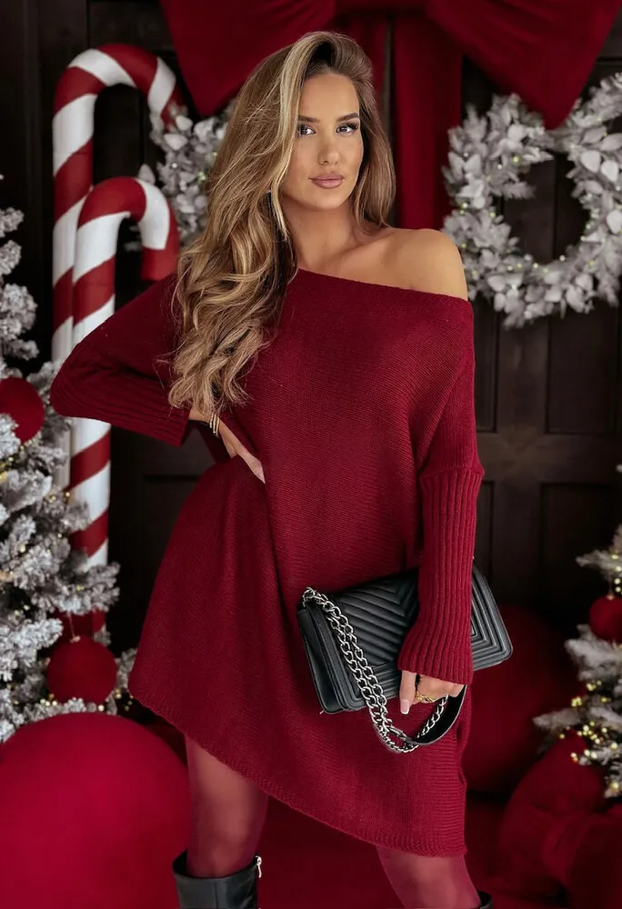 locket-oversized-pulover-obleka-bordo-1