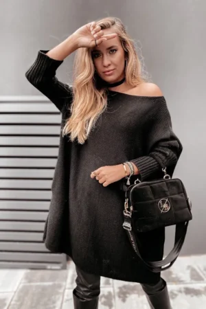 locket-oversized-pulover-obleka-crna-1