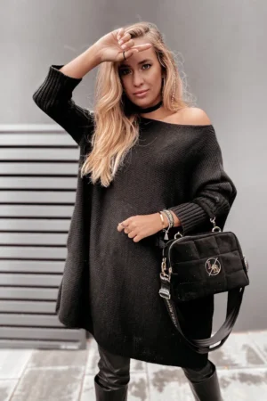 locket-oversized-pulover-obleka-crna-1