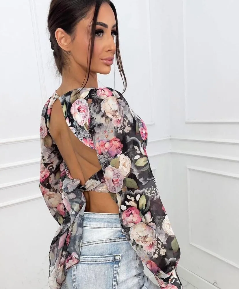 Misha crop top črn - slika 3