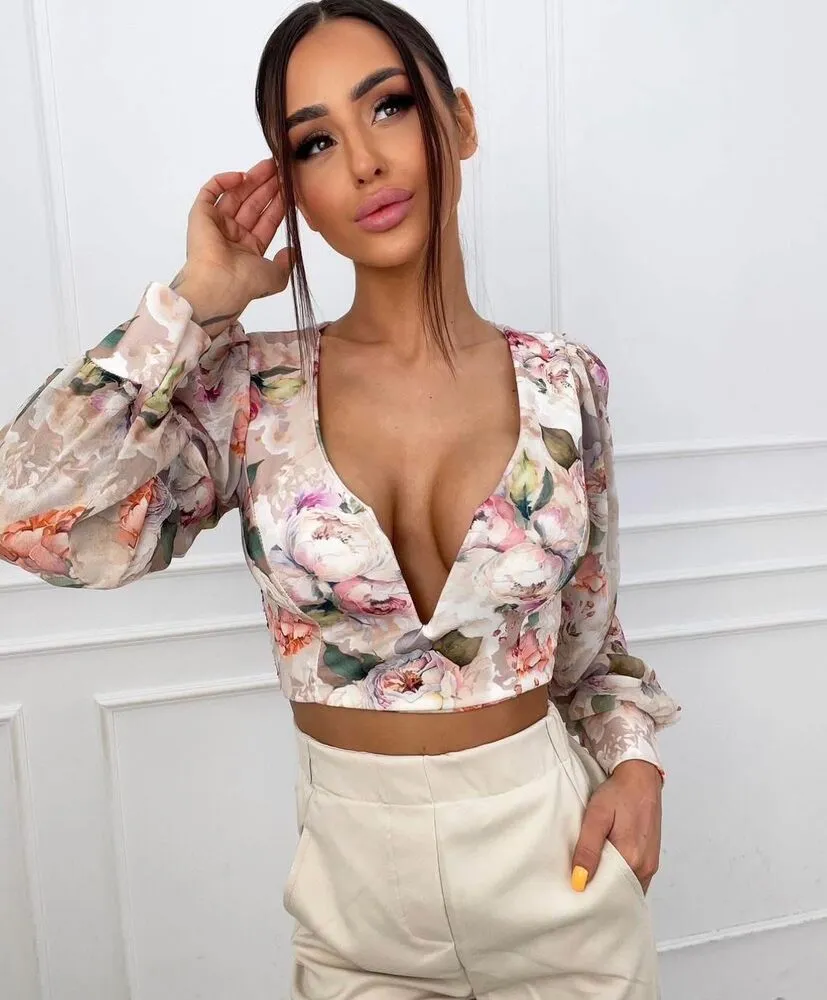 Misha crop top bež - slika 4