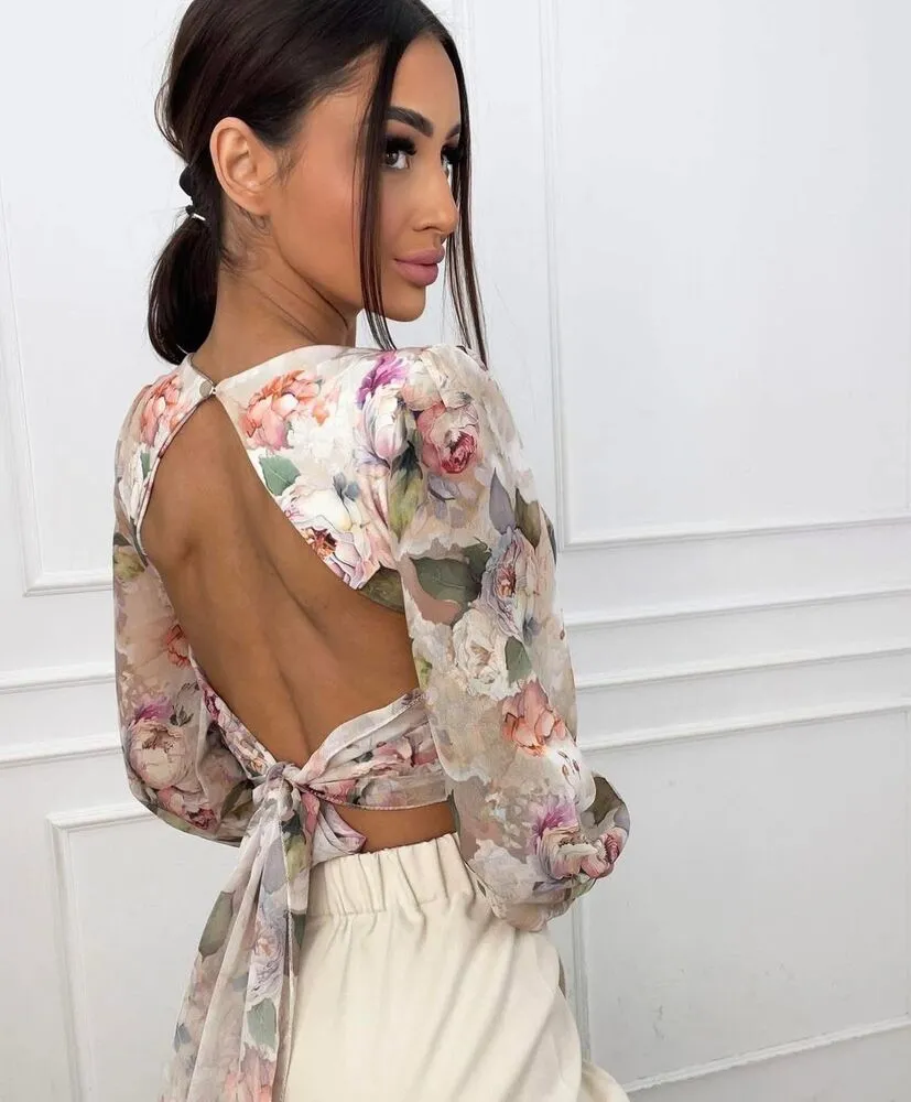 Misha crop top bež - slika 3