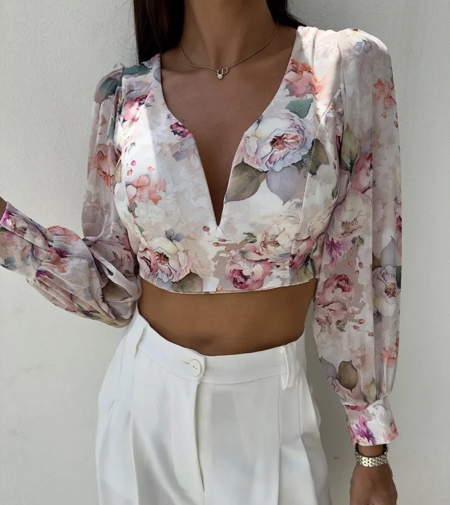 Misha crop top bež