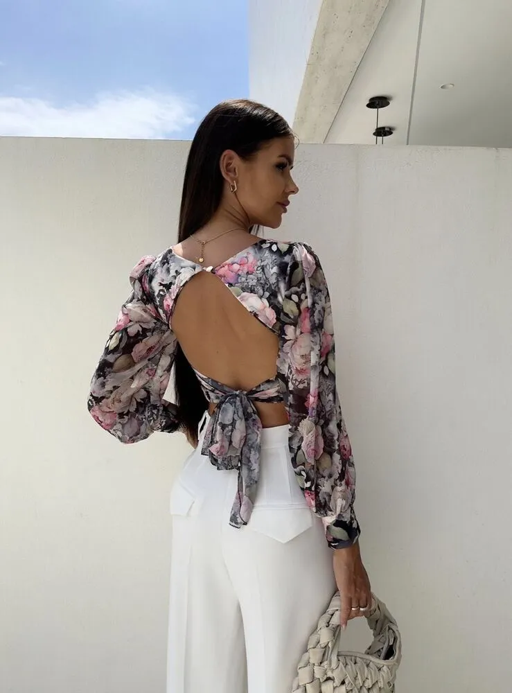 Misha crop top črn - slika 2