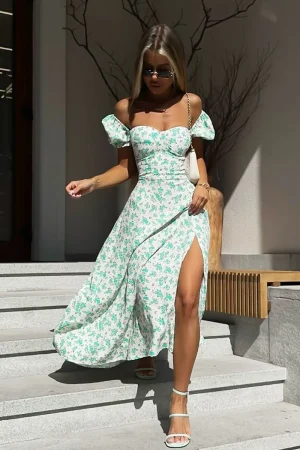 Noana obleka zelena