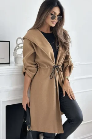Romilly plašč s kapuco camel