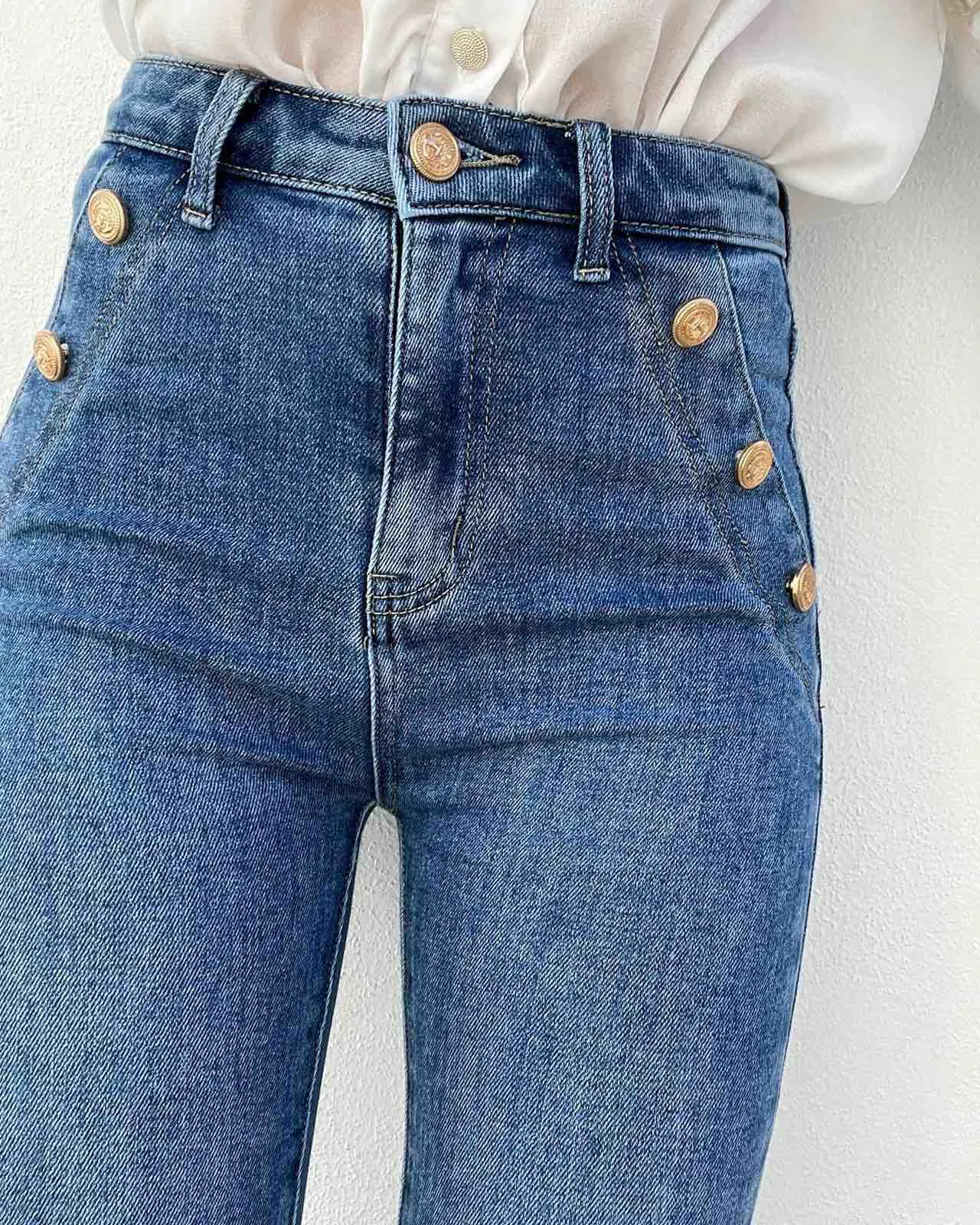 Amiyah high-waisted jeans hlače modre - slika 2