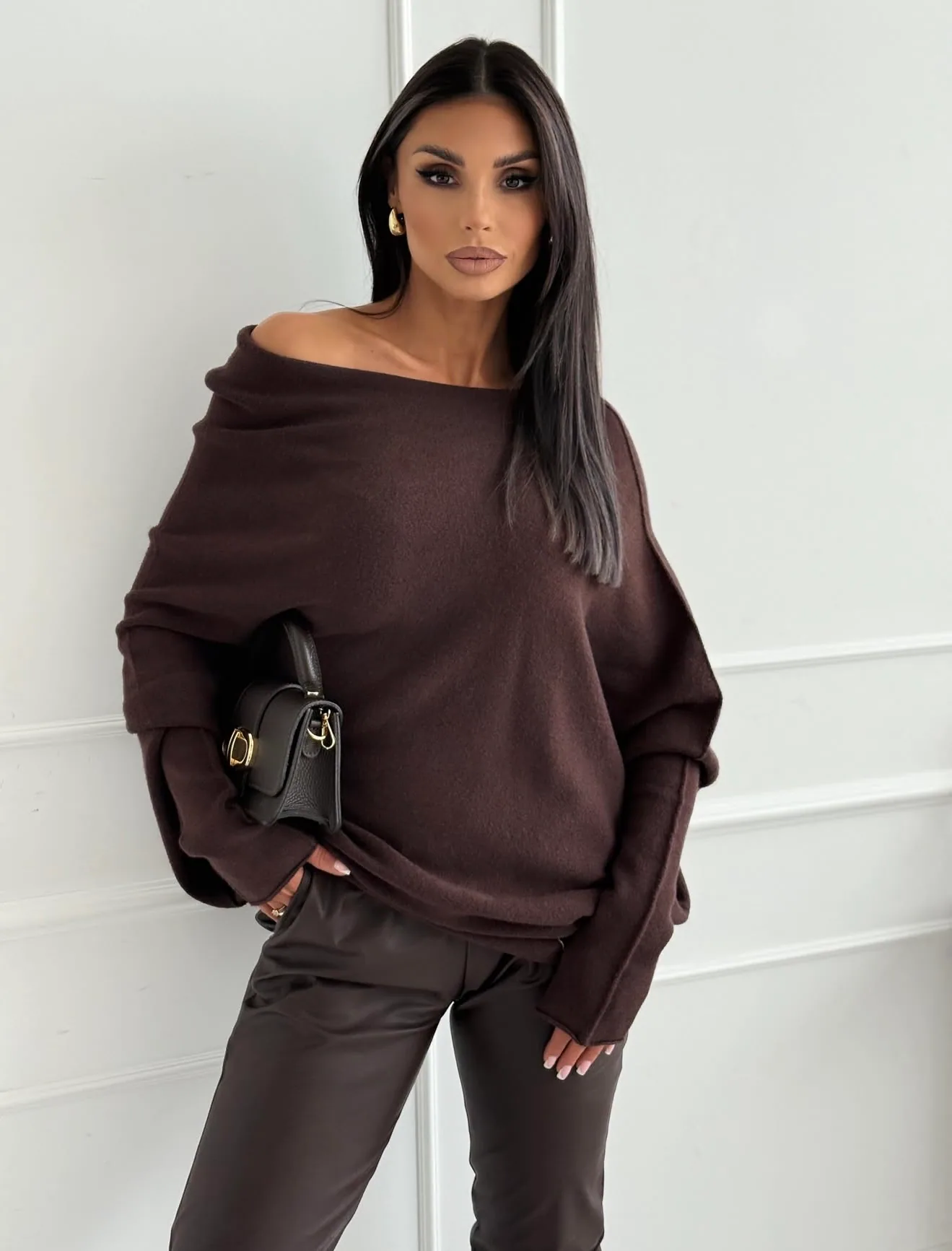 Yasmin pulover rjav - slika 2