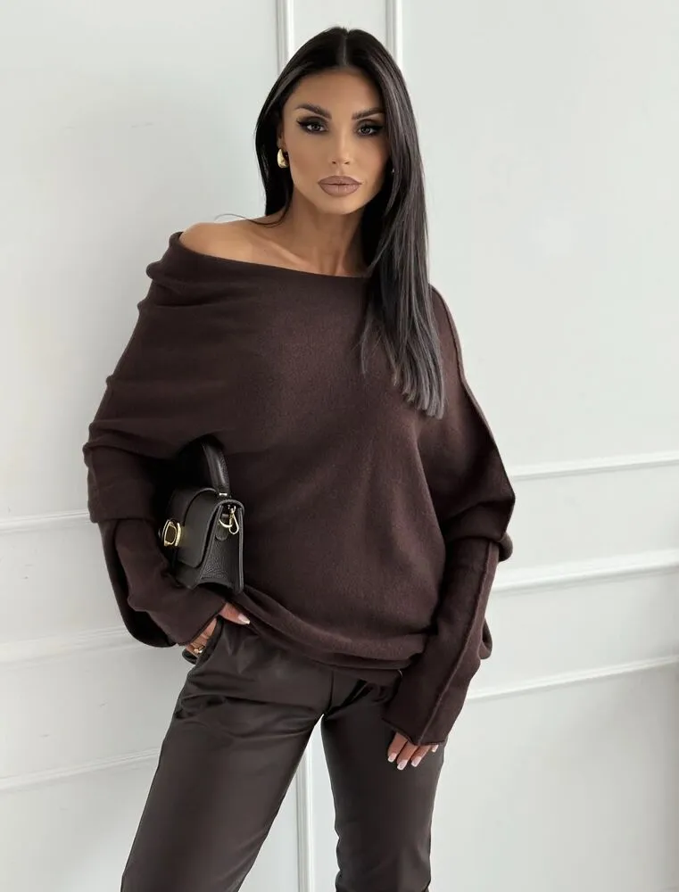 Yasmin pulover rjav - slika 2