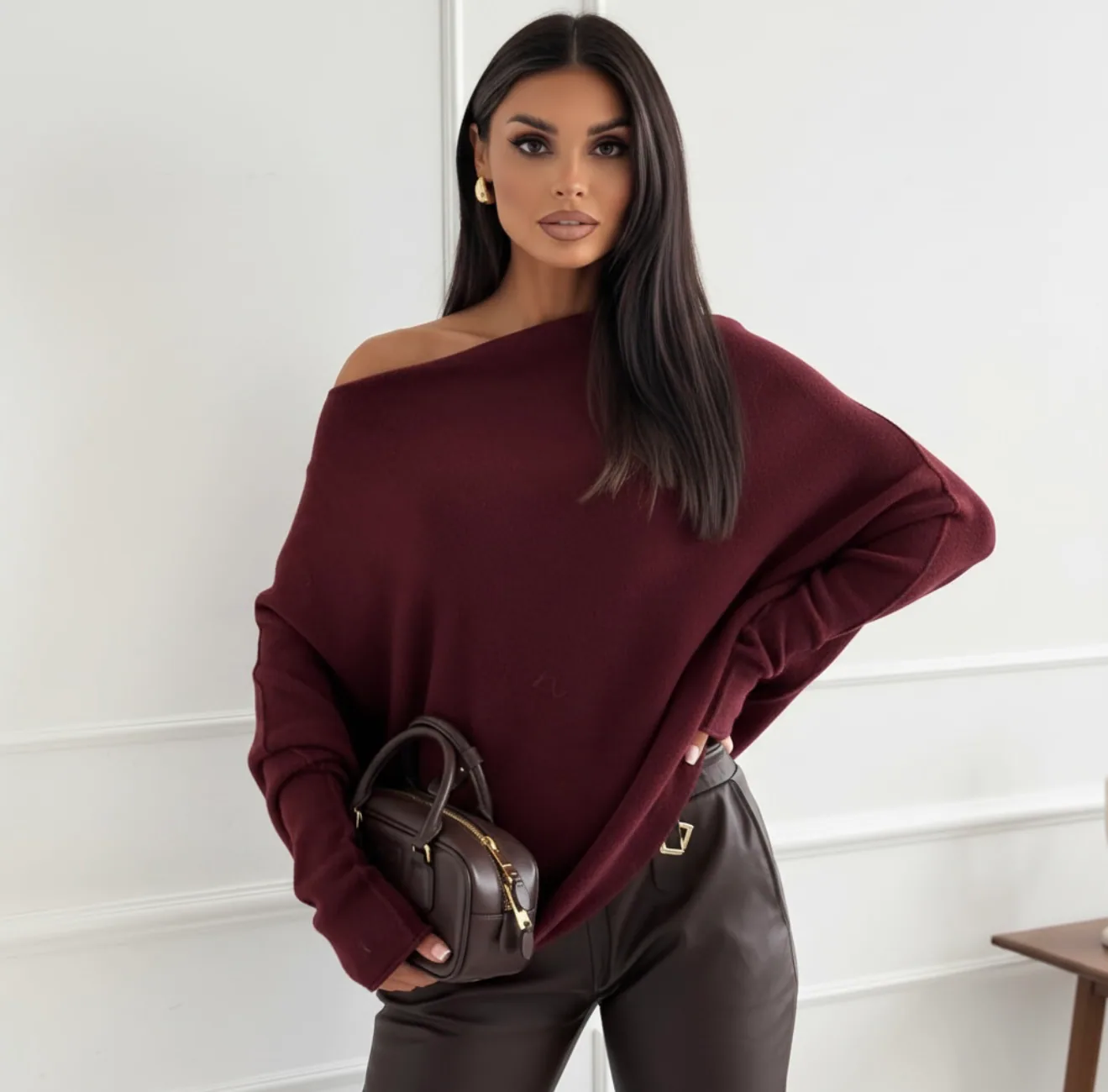 Yasmin pulover bordo - slika 2