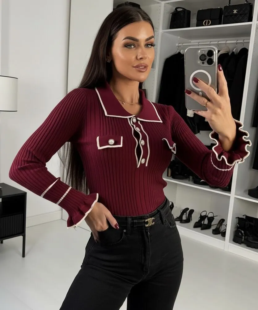 Simone pulover bordo - slika 3