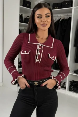 Simone pulover bordo