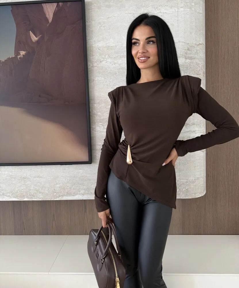 Alina bluza rjava - slika 2