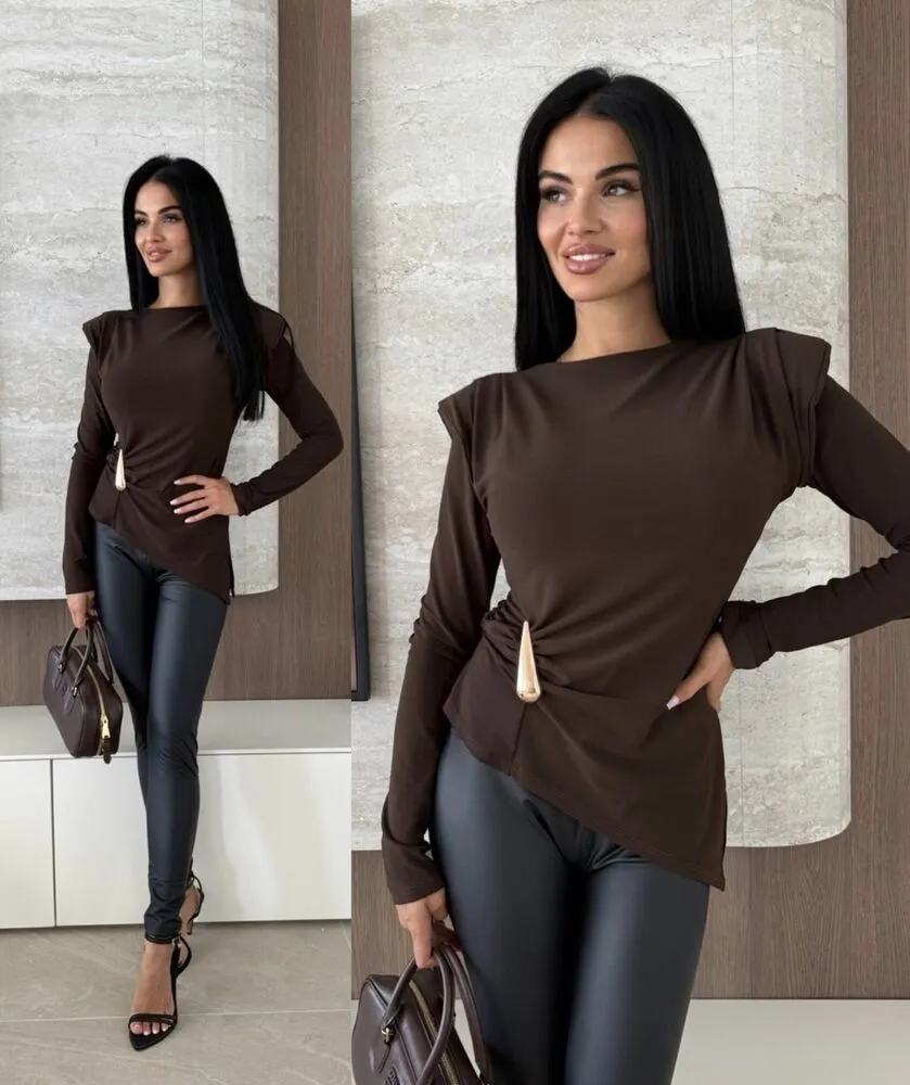 Alina bluza rjava - slika 3