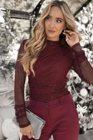 Anthea bluza bordo