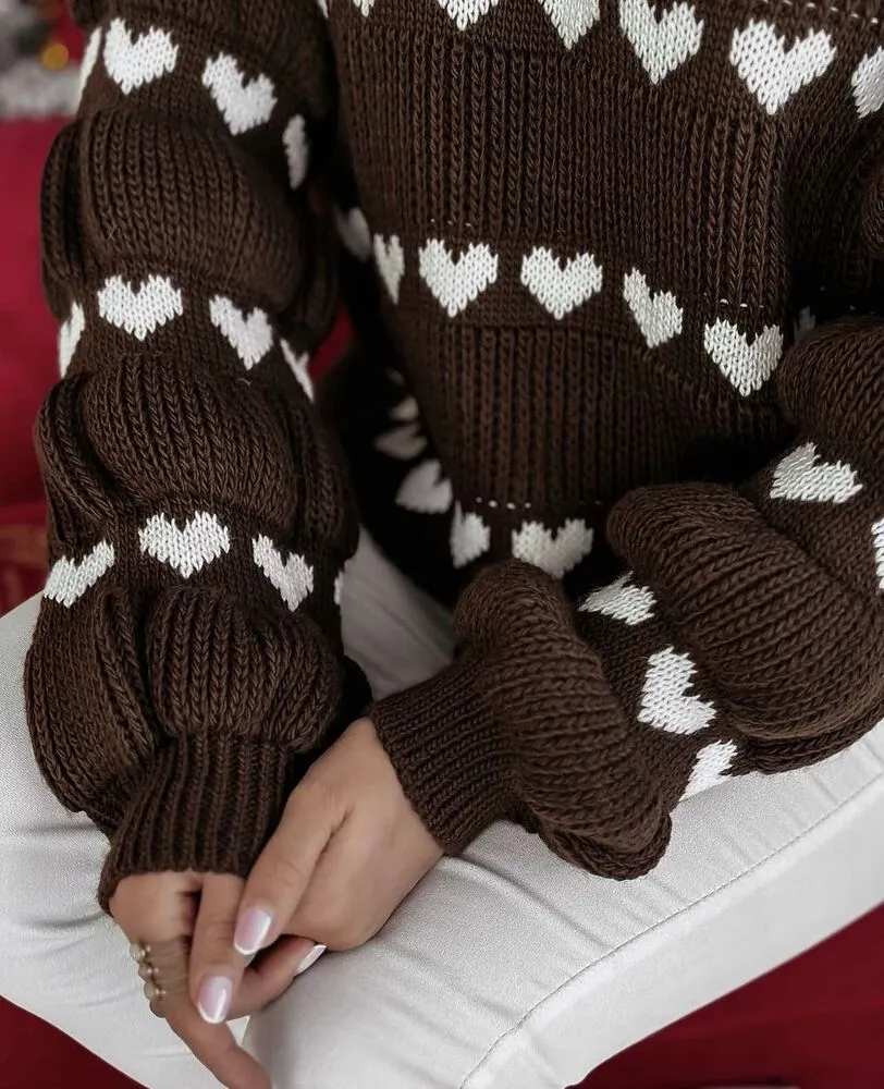 Heart pulover rjav - slika 2