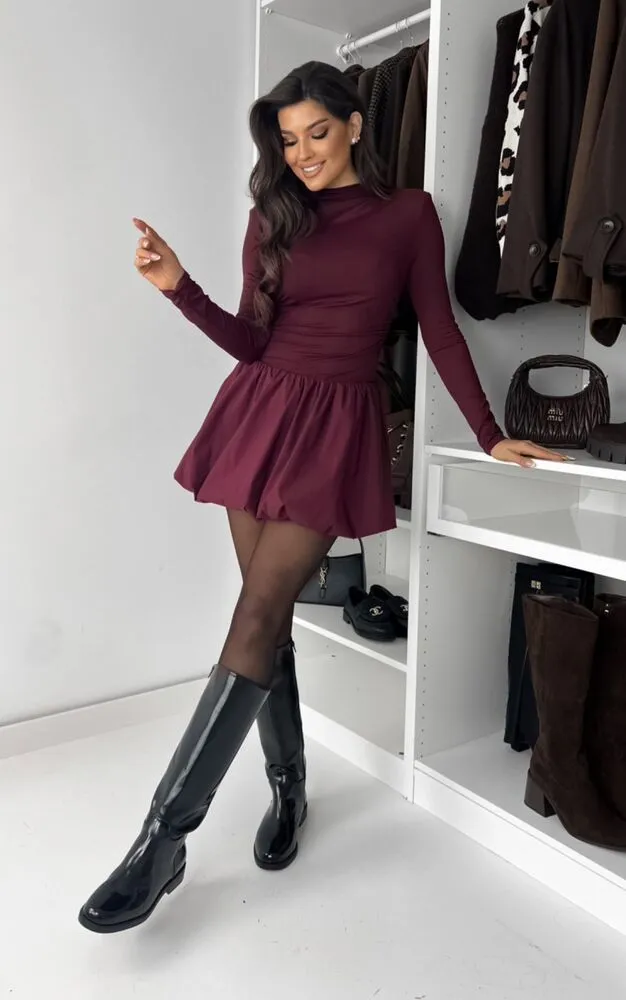 Zara obleka bordo - slika 3