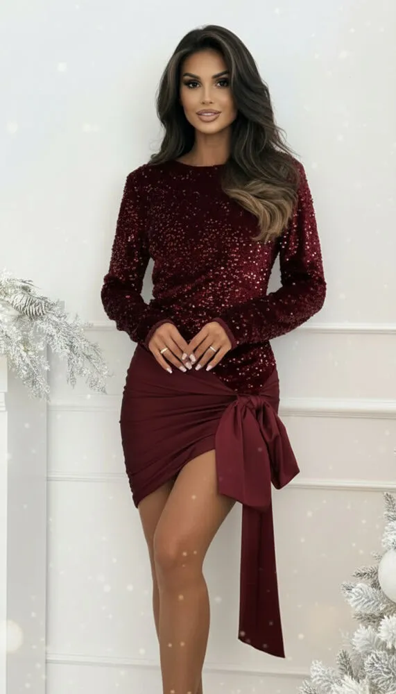 Regina obleka bordo - slika 2