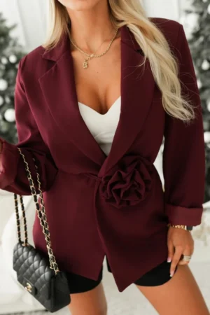Cersei blazer z rožo bordo