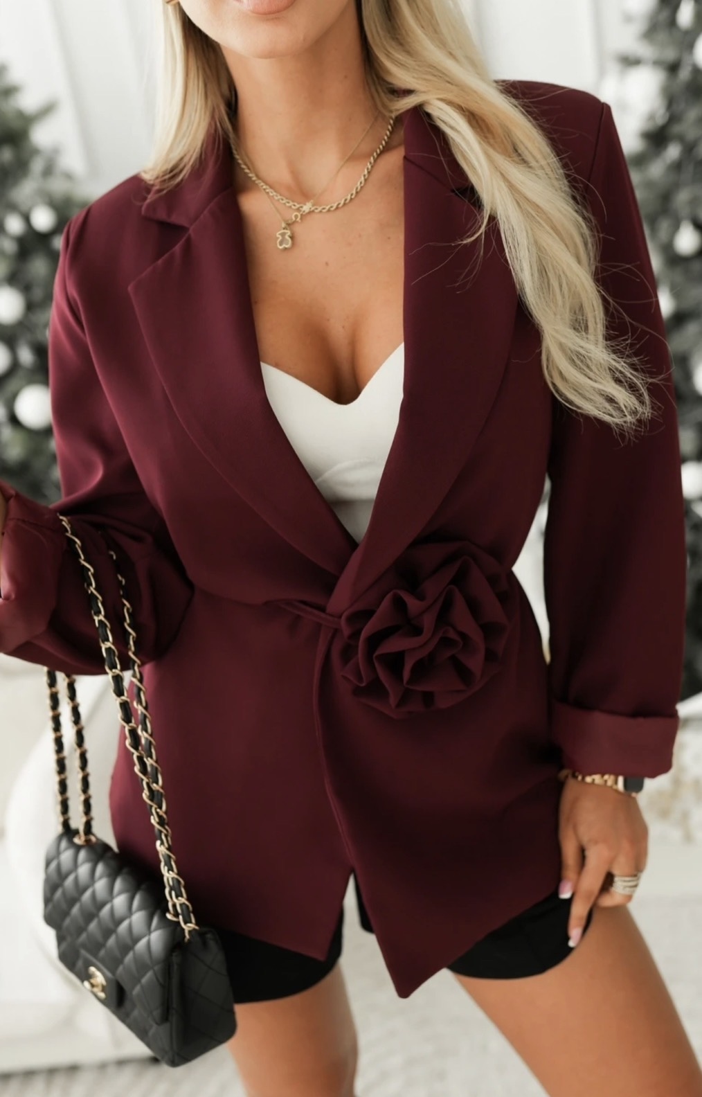 Cersei blazer z rožo bordo