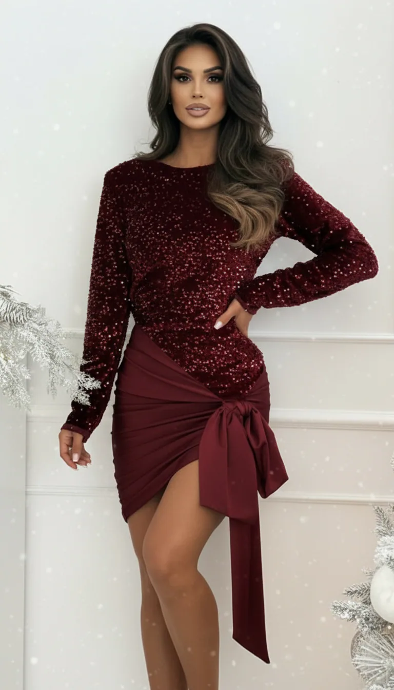 Regina obleka bordo - slika 3