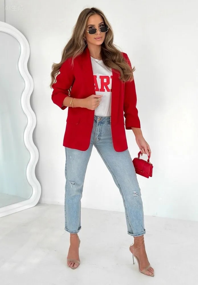 Evelyn blazer rdeč - slika 3
