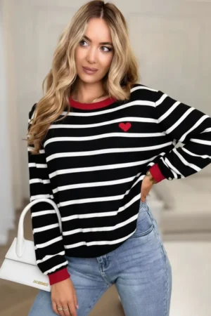 Valentine pulover črn