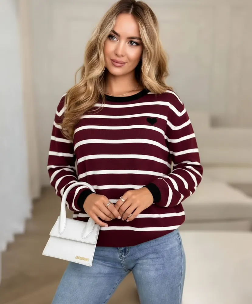 Valentine pulover bordo - slika 2