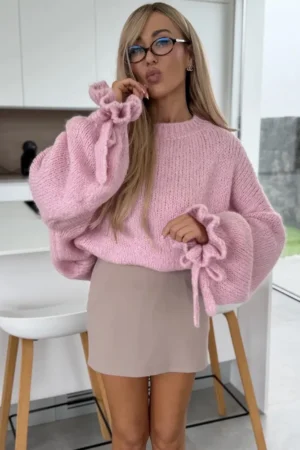 Delora chunky pulover blush