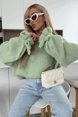 Delora chunky pulover mint