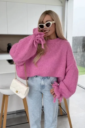 Delora chunky pulover fuksija