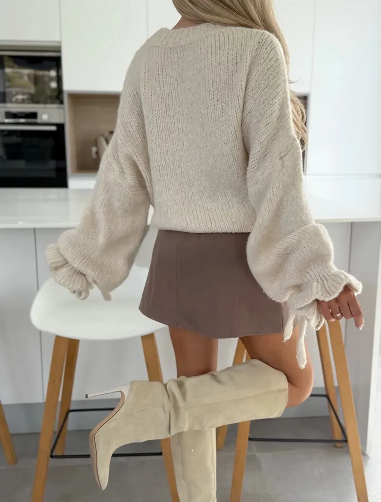 Delora chunky pulover bež - slika 2