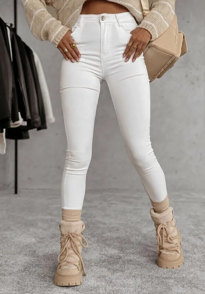 Elon push-up jeans hlače bele - slika 2