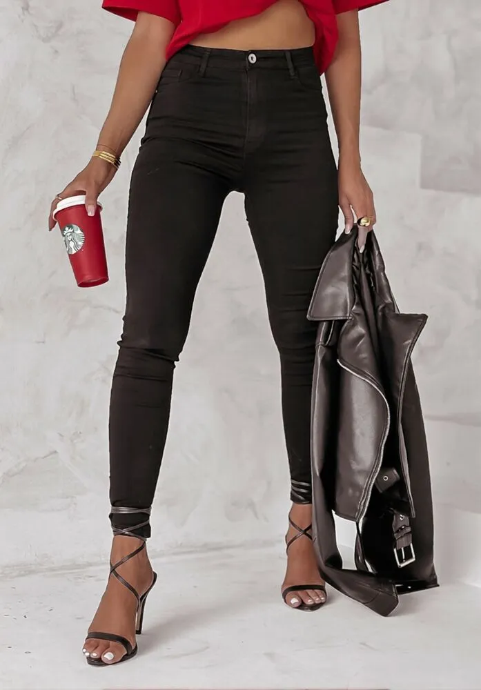 Elon push-up jeans hlače črne - slika 9