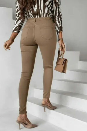 Elon push-up jeans hlače mocca