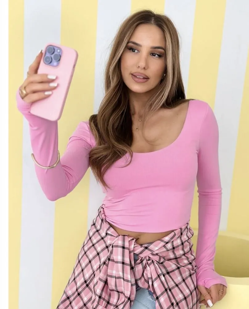 Lumi crop top roza - slika 2