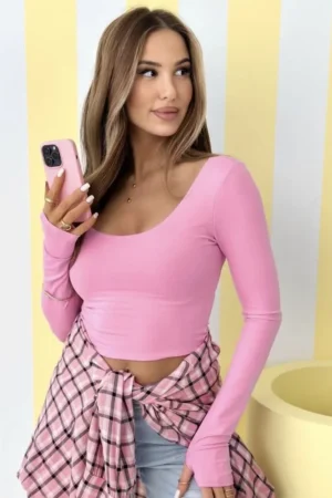 Lumi crop top roza