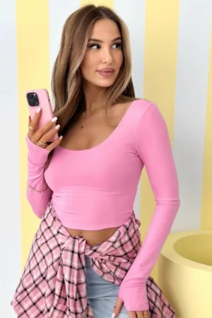 Lumi crop top roza