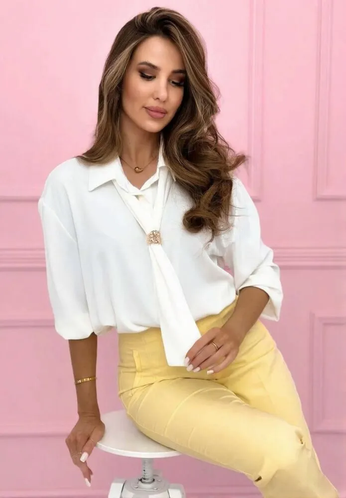 Ilenia bluza bela - slika 2
