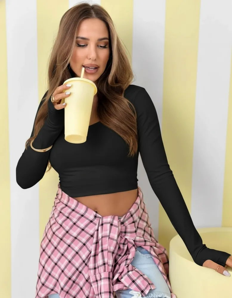 Lumi crop top črn