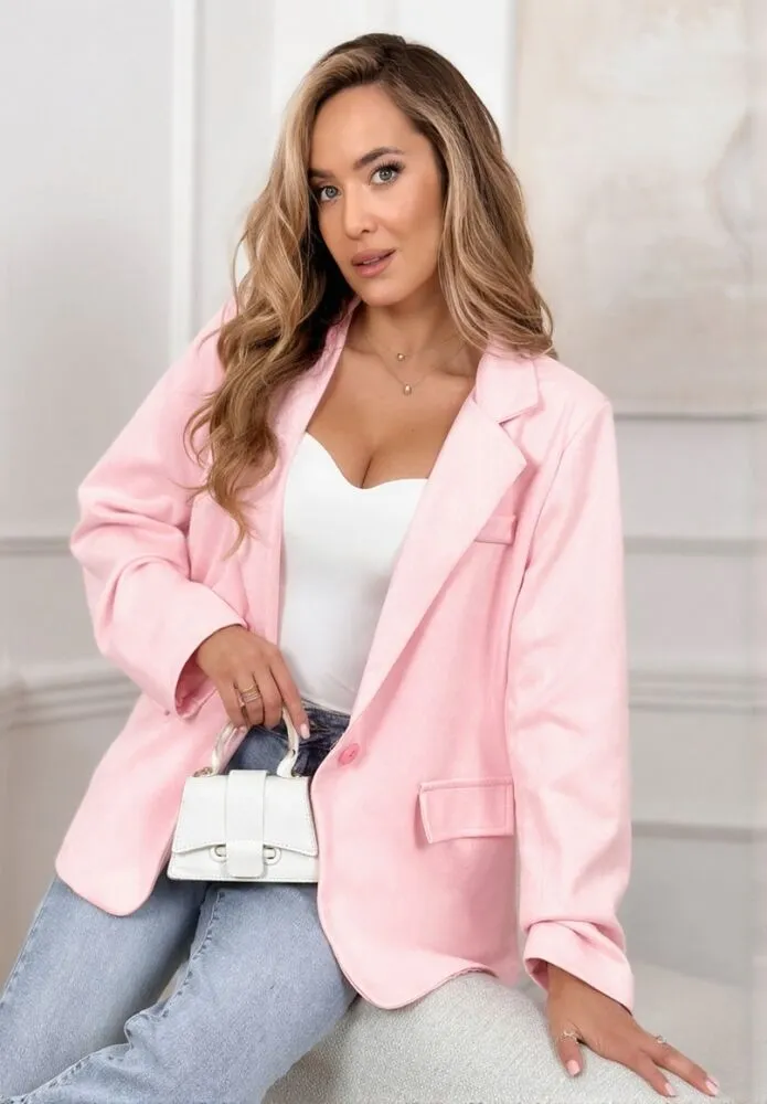 Verace semiš blazer roza - slika 3