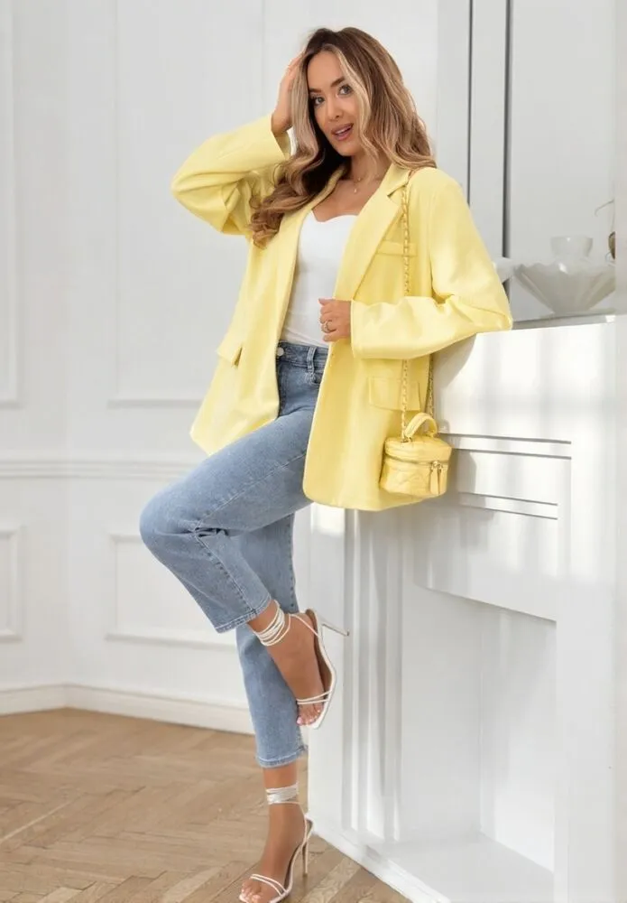 Verace semiš blazer rumen - slika 3