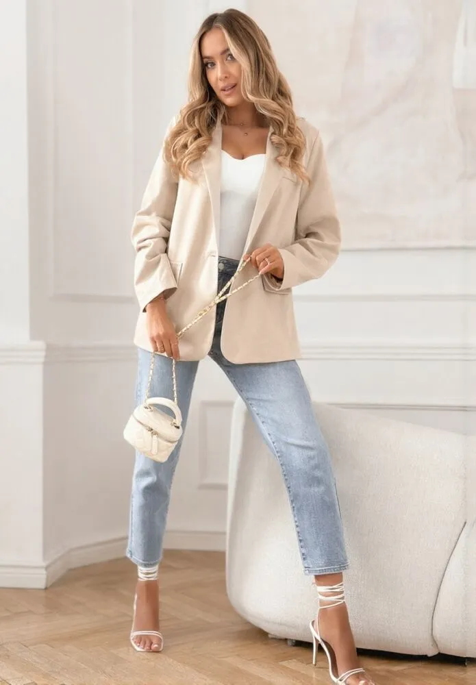 Verace semiš blazer bež - slika 4