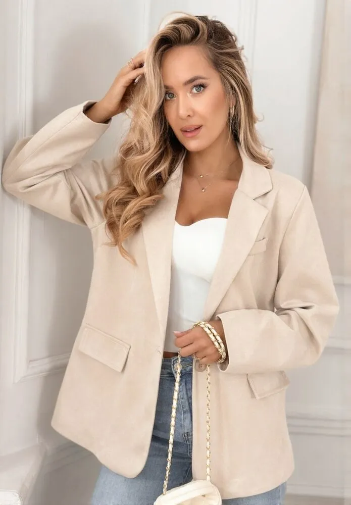 Verace semiš blazer bež - slika 3