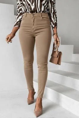 Elon push-up jeans hlače mocca
