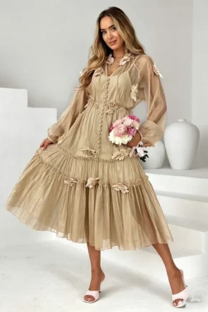 Aurea obleka camel