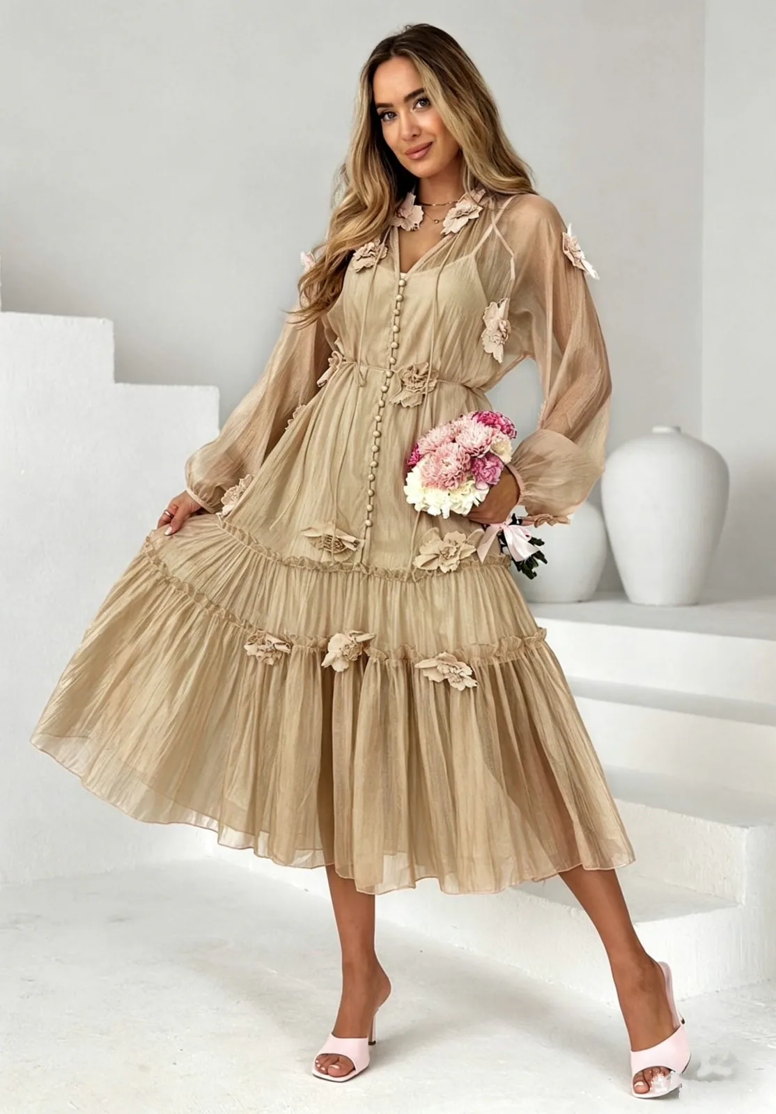 Aurea obleka camel