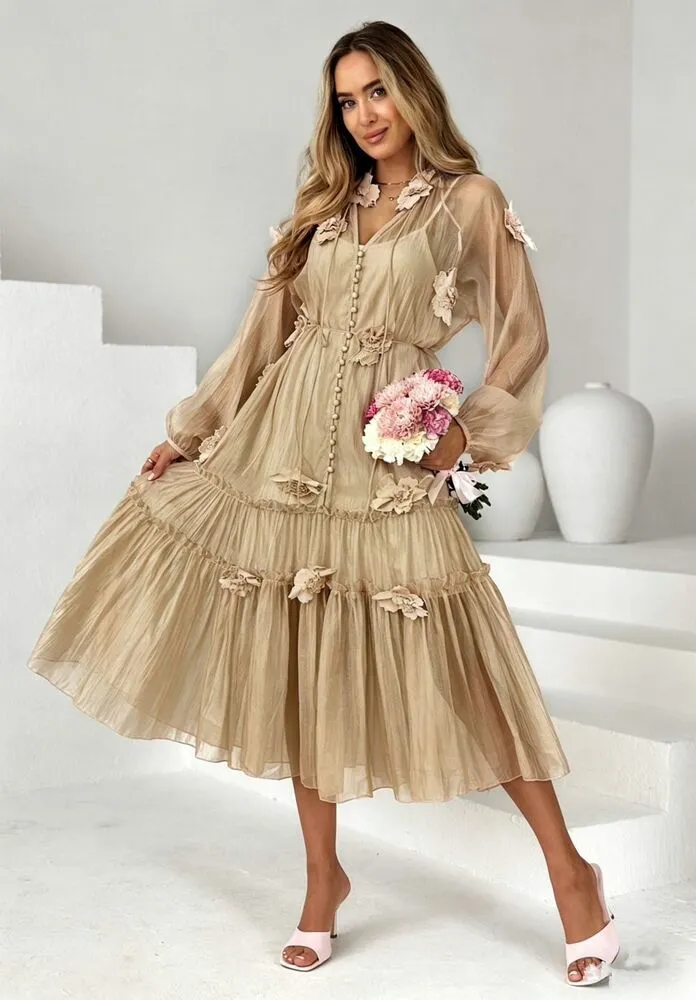Aurea obleka camel
