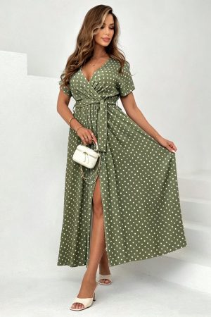 Beatrix maxi obleka olivna