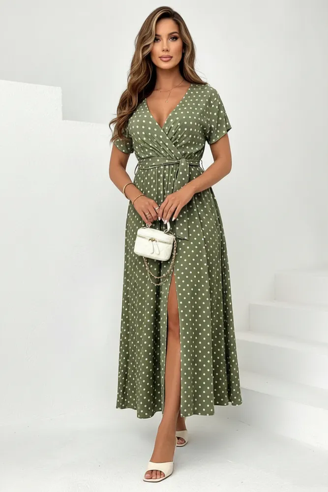 Beatrix maxi obleka olivna - slika 2